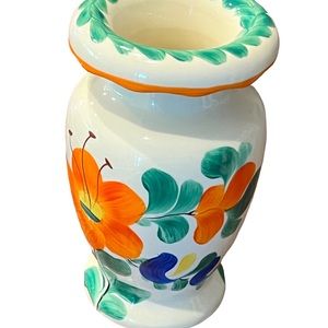 PRICE DROP***Ceramic vase, hand-painted, vibrant, colored vase. Ex. Condition